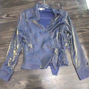 Dress Barn Metallic Tie Top